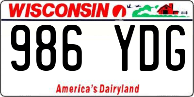 WI license plate 986YDG