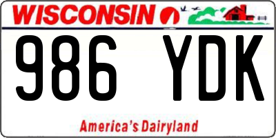 WI license plate 986YDK