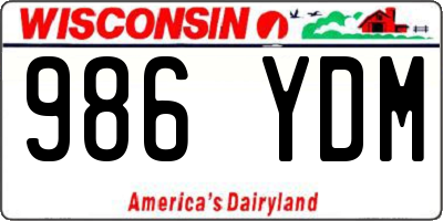 WI license plate 986YDM
