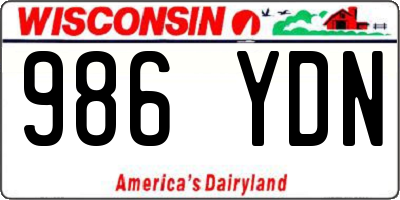 WI license plate 986YDN