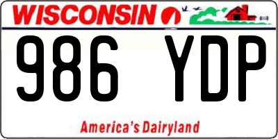 WI license plate 986YDP