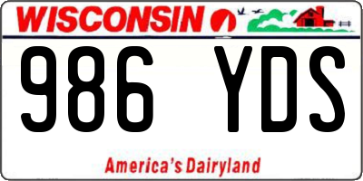 WI license plate 986YDS