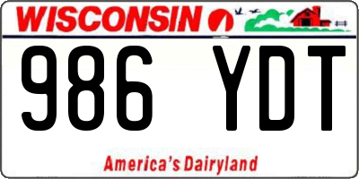 WI license plate 986YDT
