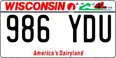 WI license plate 986YDU
