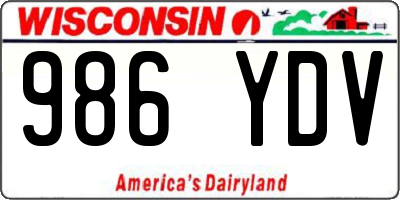 WI license plate 986YDV