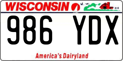 WI license plate 986YDX