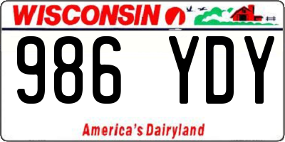 WI license plate 986YDY