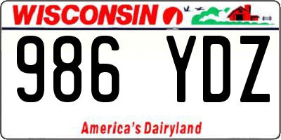 WI license plate 986YDZ
