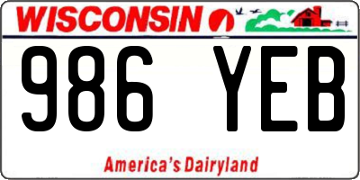 WI license plate 986YEB