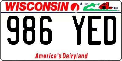 WI license plate 986YED