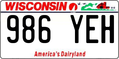 WI license plate 986YEH