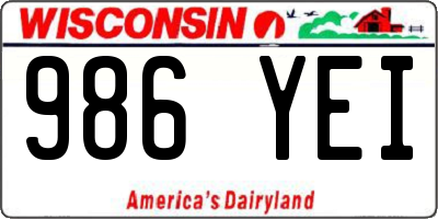 WI license plate 986YEI