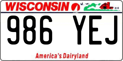WI license plate 986YEJ