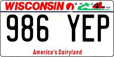 WI license plate 986YEP