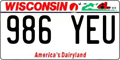 WI license plate 986YEU