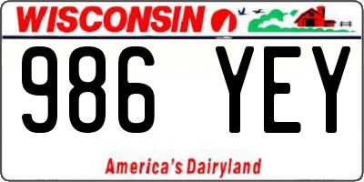 WI license plate 986YEY