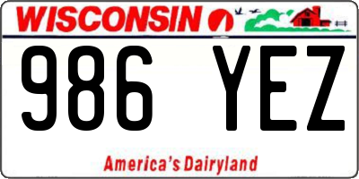 WI license plate 986YEZ