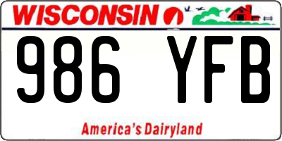 WI license plate 986YFB