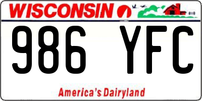 WI license plate 986YFC