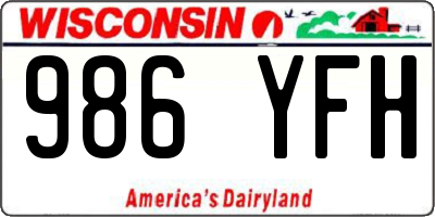 WI license plate 986YFH