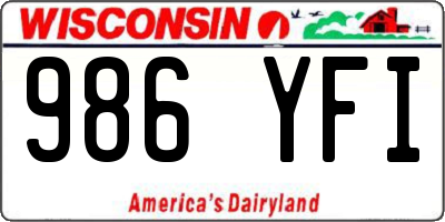 WI license plate 986YFI