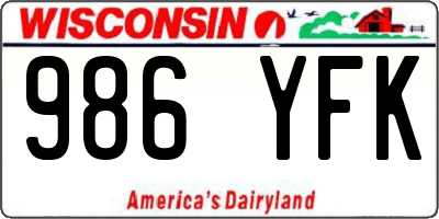 WI license plate 986YFK
