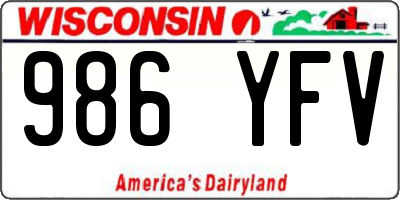 WI license plate 986YFV