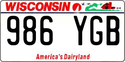 WI license plate 986YGB