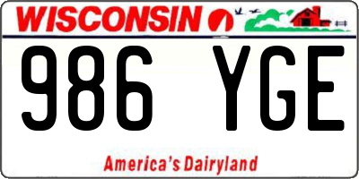 WI license plate 986YGE