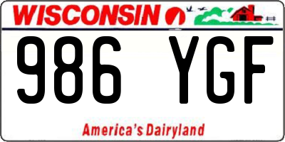 WI license plate 986YGF