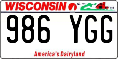 WI license plate 986YGG