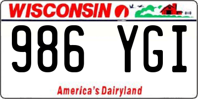 WI license plate 986YGI