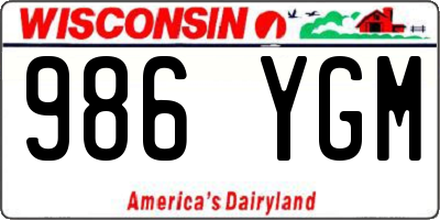 WI license plate 986YGM