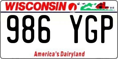 WI license plate 986YGP