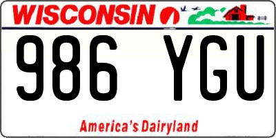 WI license plate 986YGU
