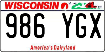 WI license plate 986YGX