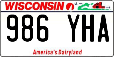 WI license plate 986YHA