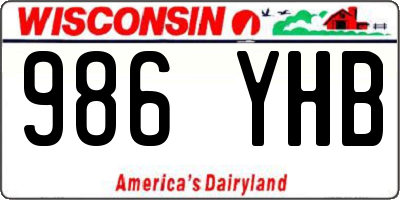 WI license plate 986YHB