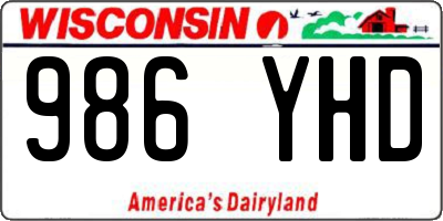 WI license plate 986YHD