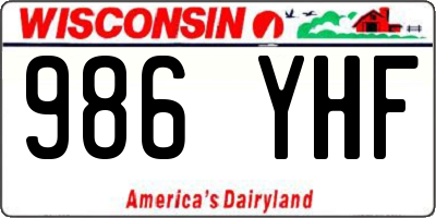 WI license plate 986YHF