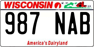 WI license plate 987NAB