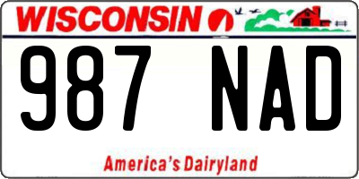 WI license plate 987NAD