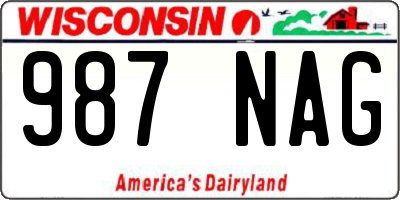 WI license plate 987NAG