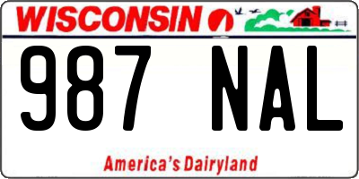 WI license plate 987NAL