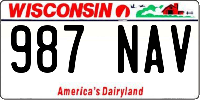 WI license plate 987NAV