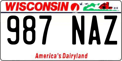WI license plate 987NAZ