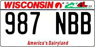 WI license plate 987NBB