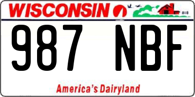 WI license plate 987NBF