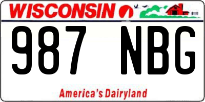 WI license plate 987NBG