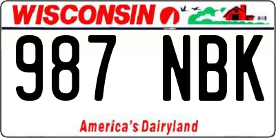 WI license plate 987NBK